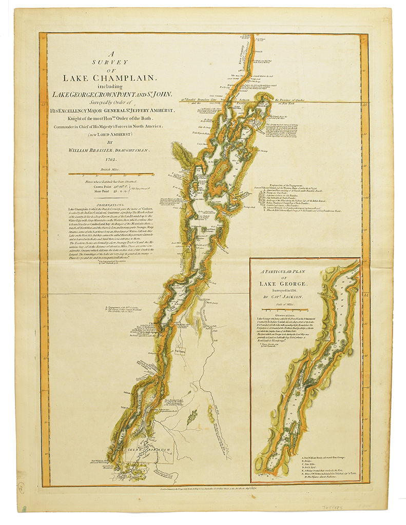 BRASSIER, WILLIAM. A Survey of Lake Champlain, including Lake George, Crown Point and St. John.